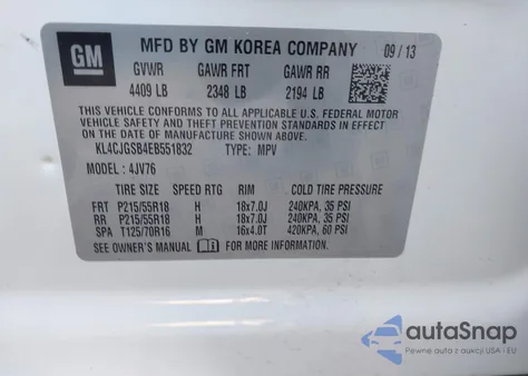 2014 Buick Encore Leather from USA, damaged, VIN KL4CJGSB4EB551832